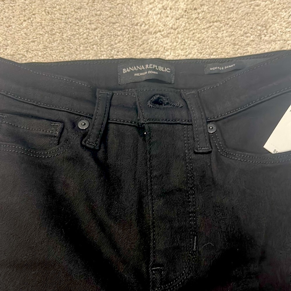 Banana Republic high rise black skinny jeans